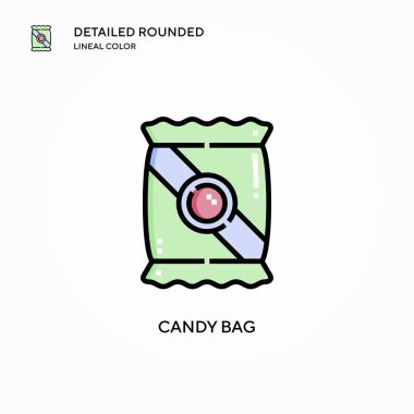 Şeker torbası vektör simgesi. Modern vektör illüstrasyon kavramları. Düzenlemesi ve kişiselleştirmesi kolay.