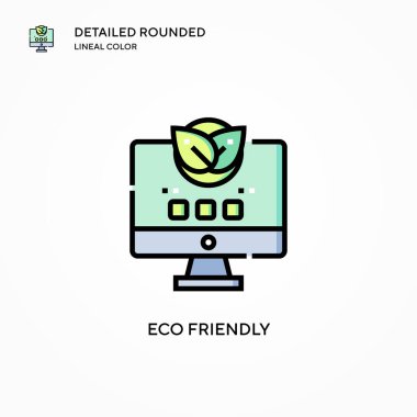 Çevre dostu vektör simgesi. Modern vektör illüstrasyon kavramları. Düzenlemesi ve kişiselleştirmesi kolay.