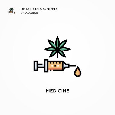 İlaç vektör simgesi. Modern vektör illüstrasyon kavramları. Düzenlemesi ve kişiselleştirmesi kolay.