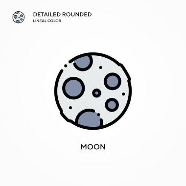 Ay vektör simgesi. Modern vektör illüstrasyon kavramları. Düzenlemesi ve kişiselleştirmesi kolay.