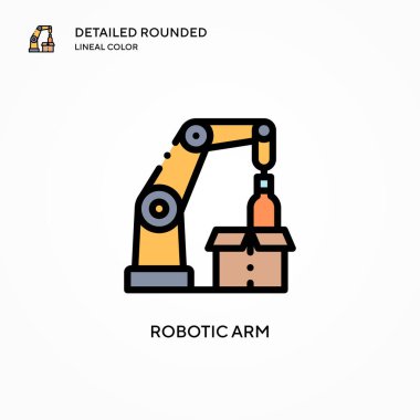 Robot kol vektör simgesi. Modern vektör illüstrasyon kavramları. Düzenlemesi ve kişiselleştirmesi kolay.