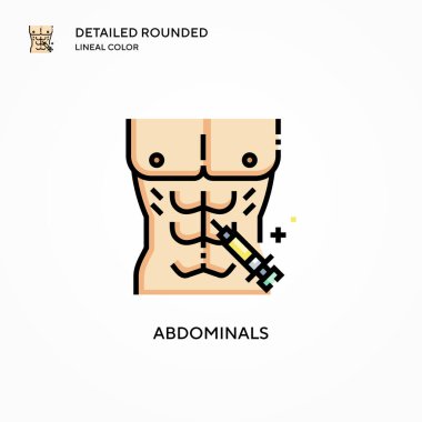 Abdominals vektör simgesi. Modern vektör illüstrasyon kavramları. Düzenlemesi ve kişiselleştirmesi kolay.