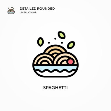 Spagetti vektör ikonu. Modern vektör illüstrasyon kavramları. Düzenlemesi ve kişiselleştirmesi kolay.