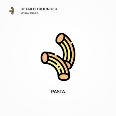 Makarna vektör simgesi. Modern vektör illüstrasyon kavramları. Düzenlemesi ve kişiselleştirmesi kolay.