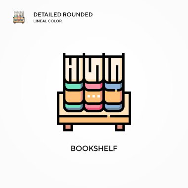 Kitaplık vektör simgesi. Modern vektör illüstrasyon kavramları. Düzenlemesi ve kişiselleştirmesi kolay.