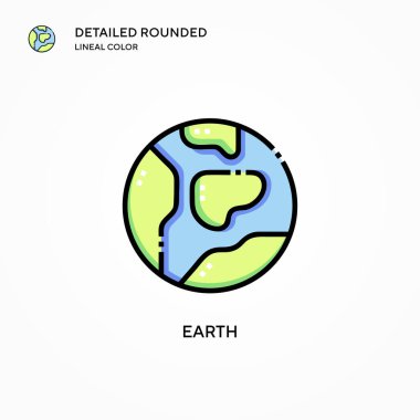 Dünya vektör simgesi. Modern vektör illüstrasyon kavramları. Düzenlemesi ve kişiselleştirmesi kolay.