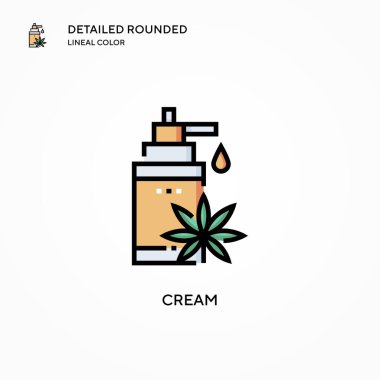 Krem vektör simgesi. Modern vektör illüstrasyon kavramları. Düzenlemesi ve kişiselleştirmesi kolay.