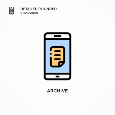 Arşiv vektör simgesi. Modern vektör illüstrasyon kavramları. Düzenlemesi ve kişiselleştirmesi kolay.