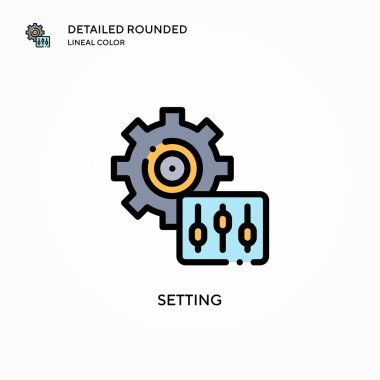 Vektör simgesi ayarlanıyor. Modern vektör illüstrasyon kavramları. Düzenlemesi ve kişiselleştirmesi kolay.