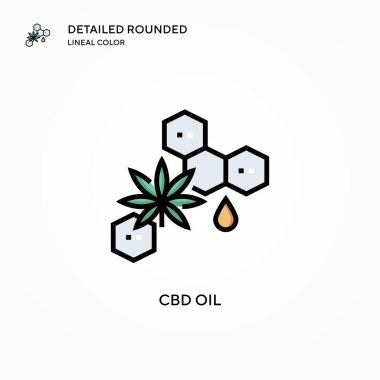 Cbd yağ vektör simgesi. Modern vektör illüstrasyon kavramları. Düzenlemesi ve kişiselleştirmesi kolay.
