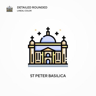 Aziz Peter Bazilika vektör ikonu. Modern vektör illüstrasyon kavramları. Düzenlemesi ve kişiselleştirmesi kolay.
