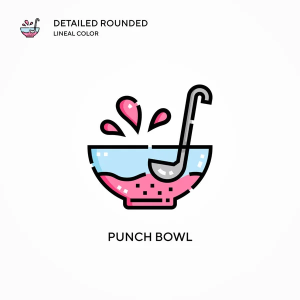 Ikona Vektoru Punch Bowl Moderní Vektorové Ilustrační Koncepce Snadno Upravitelná — Stockový vektor