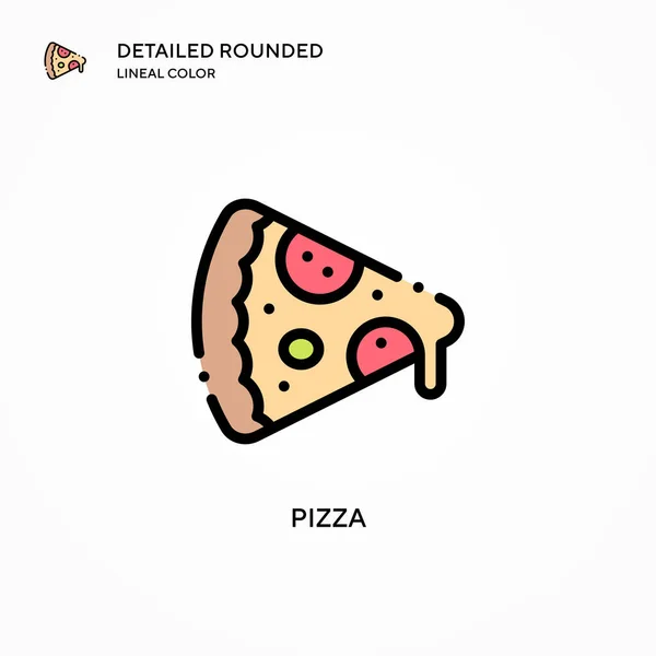 ピザのアイコンだ 現代のベクトル図の概念 編集とカスタマイズが簡単 — ストックベクタ