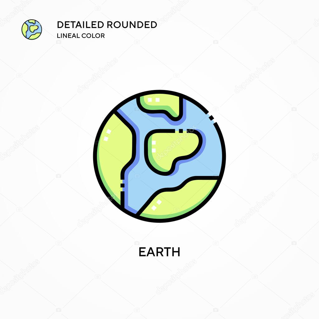 Earth vector icon. Modern vector illustration concepts. Easy to edit and customize.