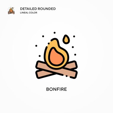 Şenlik ateşi vektör simgesi. Modern vektör illüstrasyon kavramları. Düzenlemesi ve kişiselleştirmesi kolay.