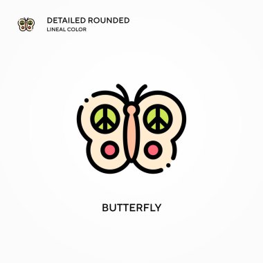 Kelebek vektör simgesi. Modern vektör illüstrasyon kavramları. Düzenlemesi ve kişiselleştirmesi kolay.