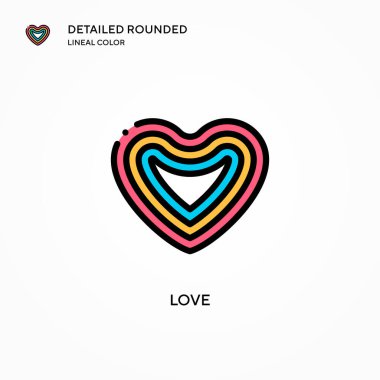 Aşk vektör simgesi. Modern vektör illüstrasyon kavramları. Düzenlemesi ve kişiselleştirmesi kolay.