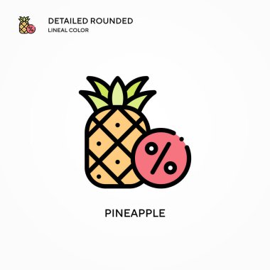 Ananas vektör simgesi. Modern vektör illüstrasyon kavramları. Düzenlemesi ve kişiselleştirmesi kolay.