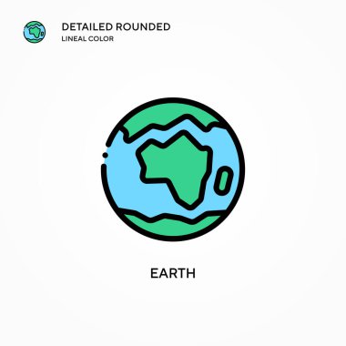 Dünya vektör simgesi. Modern vektör illüstrasyon kavramları. Düzenlemesi ve kişiselleştirmesi kolay.
