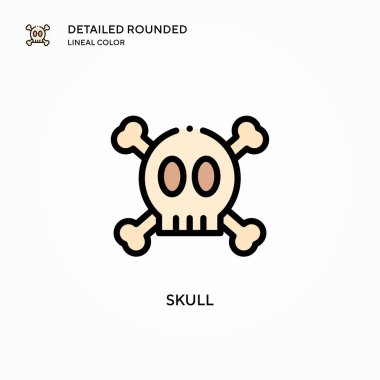 Kafatası vektör simgesi. Modern vektör illüstrasyon kavramları. Düzenlemesi ve kişiselleştirmesi kolay.