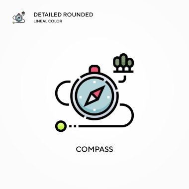 Pusula vektör simgesi. Modern vektör illüstrasyon kavramları. Düzenlemesi ve kişiselleştirmesi kolay.