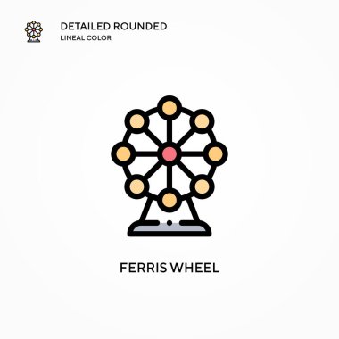 Dönme dolap vektör simgesi. Modern vektör illüstrasyon kavramları. Düzenlemesi ve kişiselleştirmesi kolay.