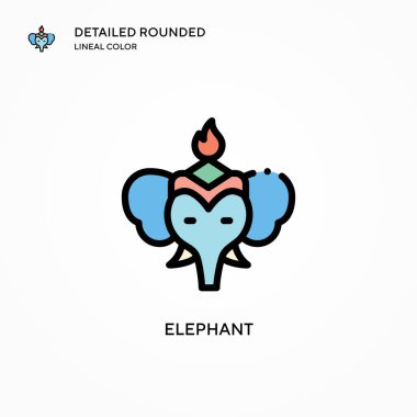 Fil vektör simgesi. Modern vektör illüstrasyon kavramları. Düzenlemesi ve kişiselleştirmesi kolay.