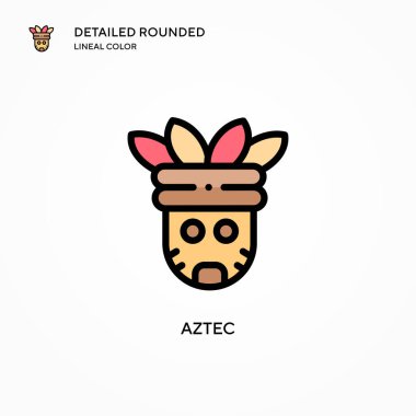 Aztek vektör simgesi. Modern vektör illüstrasyon kavramları. Düzenlemesi ve kişiselleştirmesi kolay.