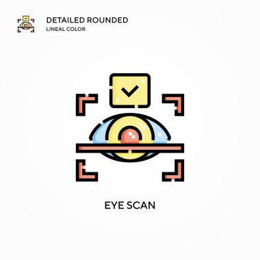Göz tarama vektör simgesi. Modern vektör illüstrasyon kavramları. Düzenlemesi ve kişiselleştirmesi kolay.