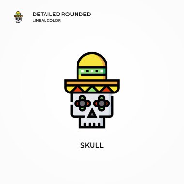 Kafatası vektör simgesi. Modern vektör illüstrasyon kavramları. Düzenlemesi ve kişiselleştirmesi kolay.