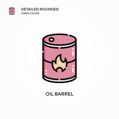 Petrol varili vektör simgesi. Modern vektör illüstrasyon kavramları. Düzenlemesi ve kişiselleştirmesi kolay.