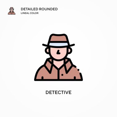 Dedektif vektör ikonu. Modern vektör illüstrasyon kavramları. Düzenlemesi ve kişiselleştirmesi kolay.