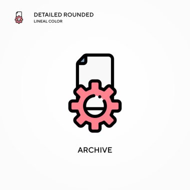 Arşiv vektör simgesi. Modern vektör illüstrasyon kavramları. Düzenlemesi ve kişiselleştirmesi kolay.