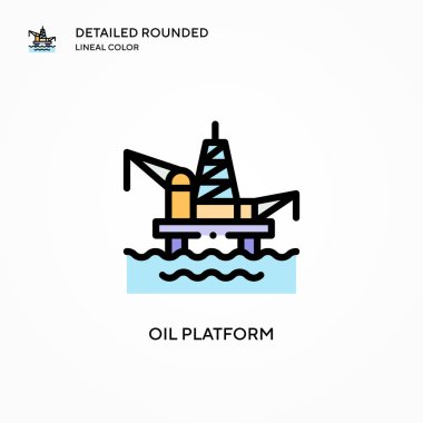 Petrol platformu vektör simgesi. Modern vektör illüstrasyon kavramları. Düzenlemesi ve kişiselleştirmesi kolay.