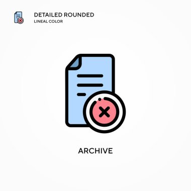 Arşiv vektör simgesi. Modern vektör illüstrasyon kavramları. Düzenlemesi ve kişiselleştirmesi kolay.