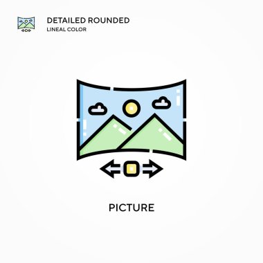 Resim vektör simgesi. Modern vektör illüstrasyon kavramları. Düzenlemesi ve kişiselleştirmesi kolay.
