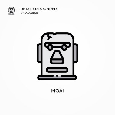 Moai vektör simgesi. Modern vektör illüstrasyon kavramları. Düzenlemesi ve kişiselleştirmesi kolay.