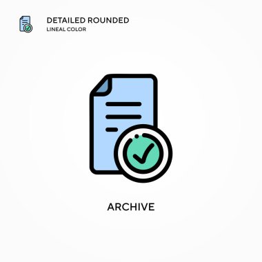 Arşiv vektör simgesi. Modern vektör illüstrasyon kavramları. Düzenlemesi ve kişiselleştirmesi kolay.