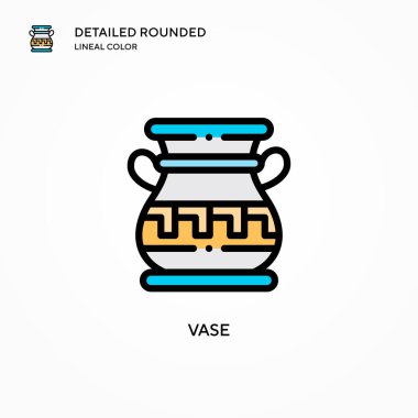 Vazo vektör simgesi. Modern vektör illüstrasyon kavramları. Düzenlemesi ve kişiselleştirmesi kolay.