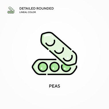 Bezelye vektör simgesi. Modern vektör illüstrasyon kavramları. Düzenlemesi ve kişiselleştirmesi kolay.