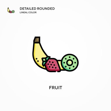 Meyve vektörü simgesi. Modern vektör illüstrasyon kavramları. Düzenlemesi ve kişiselleştirmesi kolay.