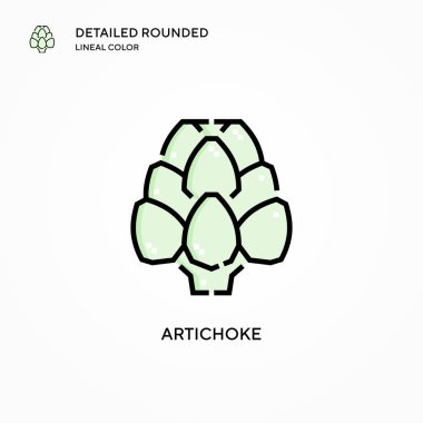 Enginar vektör simgesi. Modern vektör illüstrasyon kavramları. Düzenlemesi ve kişiselleştirmesi kolay.