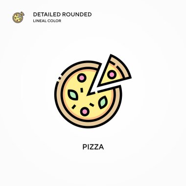 Pizza vektör simgesi. Modern vektör illüstrasyon kavramları. Düzenlemesi ve kişiselleştirmesi kolay.