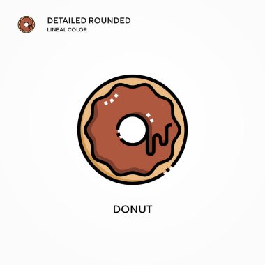 Donut vektör simgesi. Modern vektör illüstrasyon kavramları. Düzenlemesi ve kişiselleştirmesi kolay.