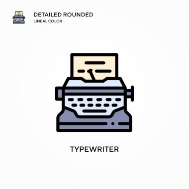 Daktilo vektör simgesi. Modern vektör illüstrasyon kavramları. Düzenlemesi ve kişiselleştirmesi kolay.