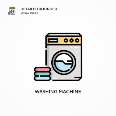 Çamaşır makinesi vektör simgesi. Modern vektör illüstrasyon kavramları. Düzenlemesi ve kişiselleştirmesi kolay.