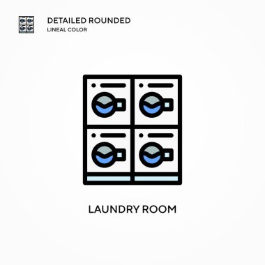 Çamaşır odası vektör simgesi. Modern vektör illüstrasyon kavramları. Düzenlemesi ve kişiselleştirmesi kolay.