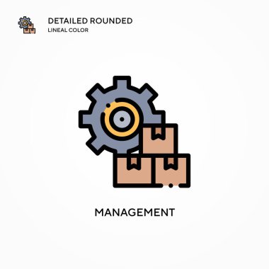 Yönetim vektör simgesi. Modern vektör illüstrasyon kavramları. Düzenlemesi ve kişiselleştirmesi kolay.