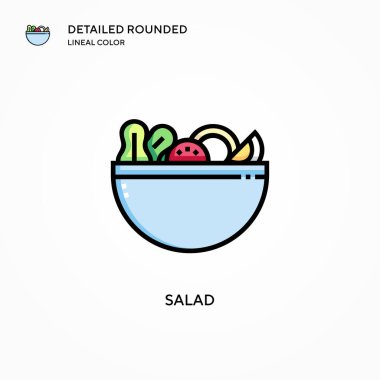 Salata vektör simgesi. Modern vektör illüstrasyon kavramları. Düzenlemesi ve kişiselleştirmesi kolay.