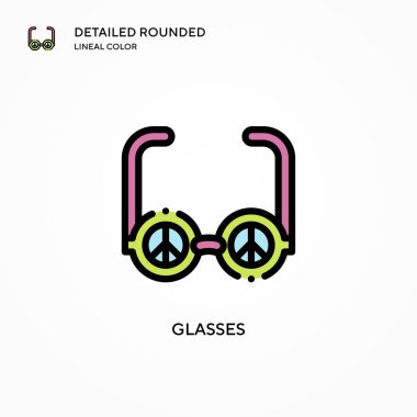 Gözlük vektör simgesi. Modern vektör illüstrasyon kavramları. Düzenlemesi ve kişiselleştirmesi kolay.